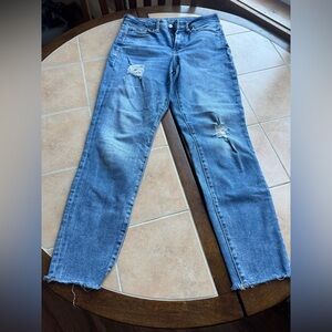 Old Navy Straight Leg Distressed Blue Jeans